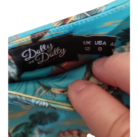 Dolly & Dotty Carolyn Box Pleated Skirt in Dinosaur Print US8 Rockabilly Pin-up - Picture 4 of 9